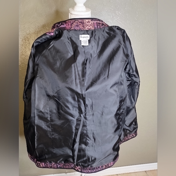 Bonworth Jewel Tone Purple Abstract Tapestry Jacket Vintage Boho Sz L - Picture 5 of 9